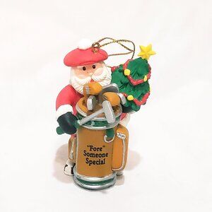 Golfing Santa Christmas Ornament 3" Resin I'd Rather Be Fore Someone Special AG